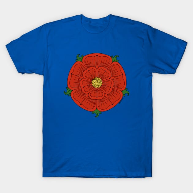 Red Rose of Lancaster T-Shirt by AzureLionProductions